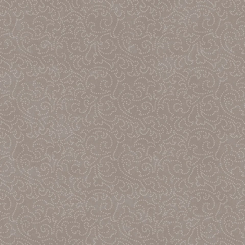 Patchwork Blue - Tan Scrolls
