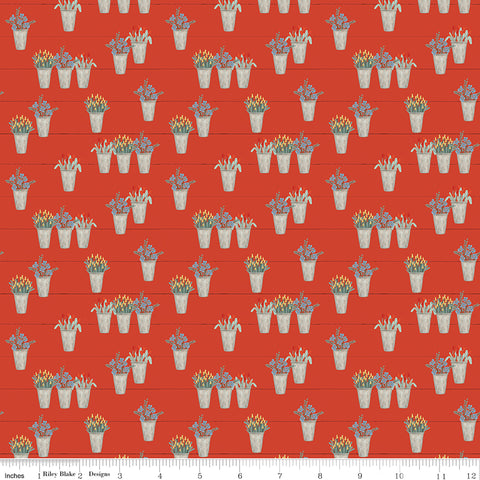 Farmhouse Summer - Flower Pots Red