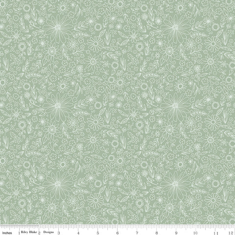 Homemade Outlined Flowers - Sage