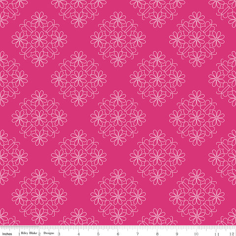 Flower Farm - Outlined Floral Magenta