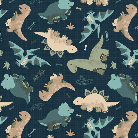 Going Dino Toss Blue Flannel