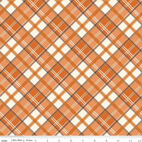 Shades Of Autumn - Plaid Orange with Sparkle