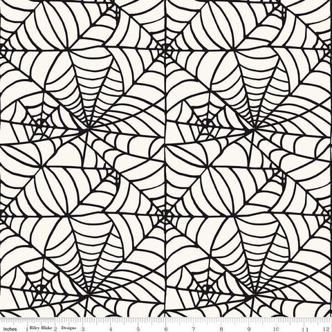Sophisticated Halloween Spider Web - Cream 108" Wide Back