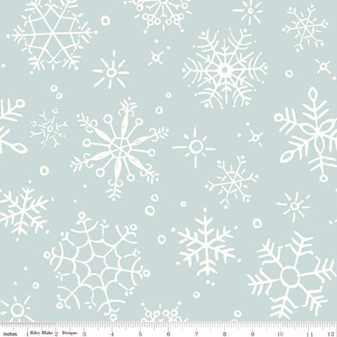 Magical Winterland - Snowflake Blue 108" Wide Back