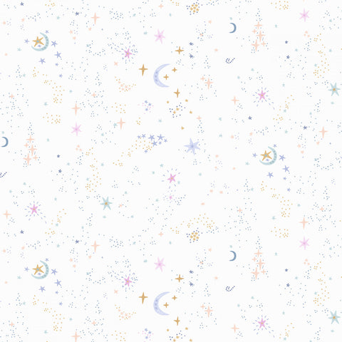 White Starry Night - 108" Wide Back