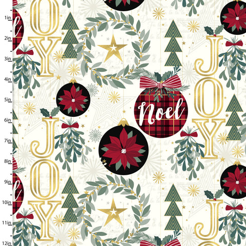Mistletoe & Metallic - White Mistletoe Joy with Metallic