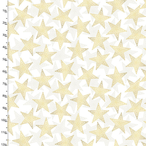 Mistletoe & Metallic - White Stars with Metallic