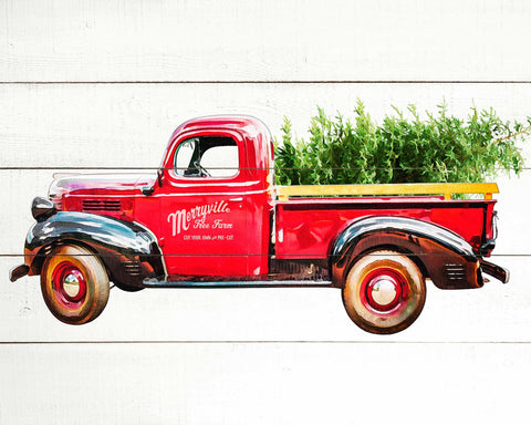 Christmas Loads of Cheer Red Truck Panel