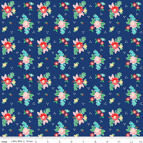 Quilt Fair - Floral Navy