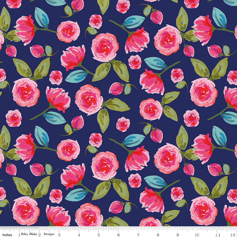 Blissful Blooms - Floral Navy