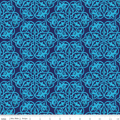 Blissful Blooms - Damask Navy