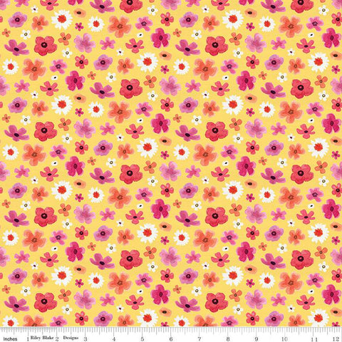 Monthly Placemats - February Flower Toss Yellow