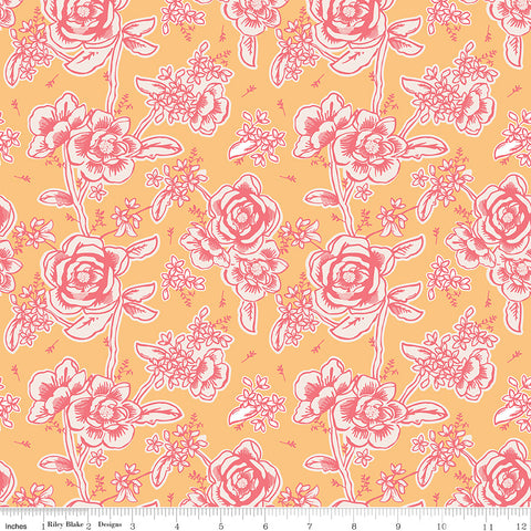 Ciao Bella - Floral Yellow - 0.45m Cut