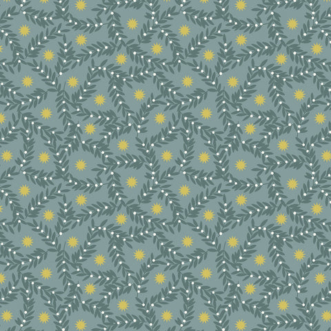 Noel - Star Garland on Dark Ice Blue w/Metallic