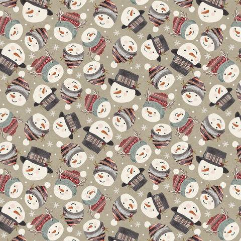 Let It Snow - Snowmen Heads Natural