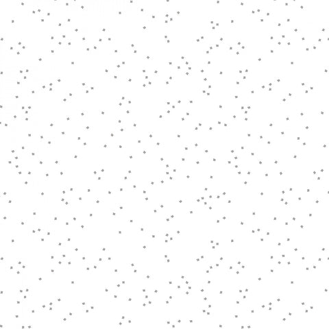Blossoms On White In Colour - Silver Sparkle
