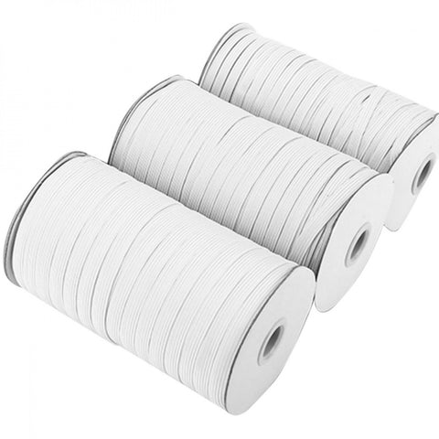 Flat white elastic 1/4"