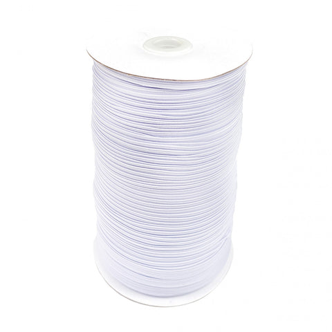 Flat white elastic 1/8"
