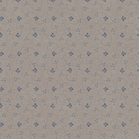 Patchwork Blue - Tan Leaf