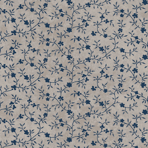 Patchwork Blue - Tan Vines