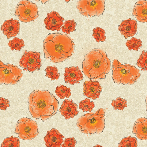 Modern Vintage Treasured - Treasured Poppies Natural