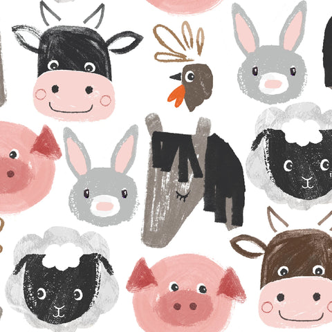 Little Foot Farm - Little Farm Faces Flannel