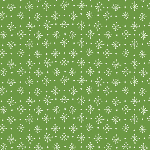 Scandinavian Holiday - Green Mini Snowflakes