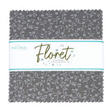 Floret Grey - 5" Squares