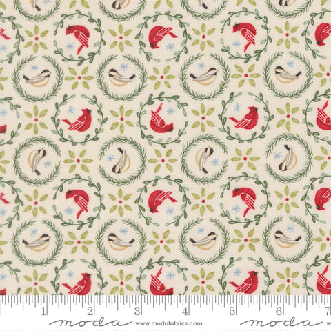 When Snow Falls - Tiny Birds in Wreaths Snowy White