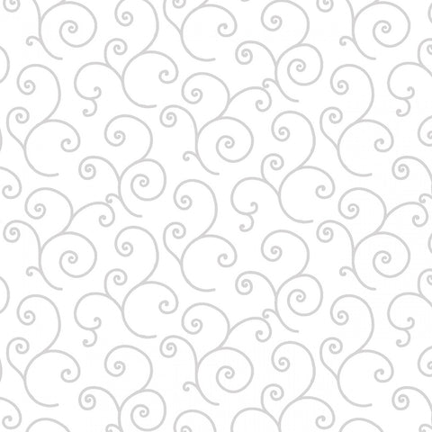 Kimberbell Basics White - White on White Scroll