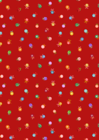 Oh Christmas Tree - Baubles on Red
