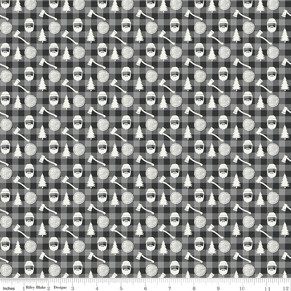 Woodsman Main Black - Lori Whitlock  - PER QUARTER METRE
