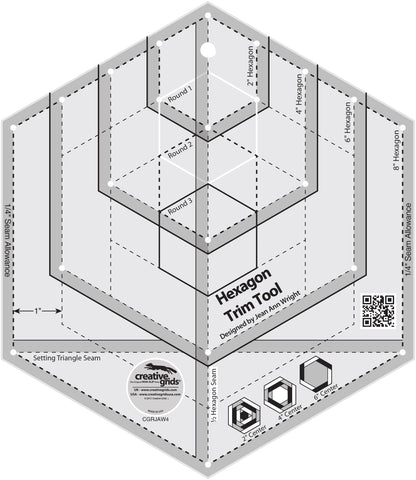 Creative Grids Quilt Ruler Hexagon Trim Tool