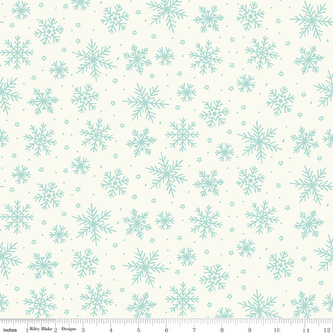 The North Pole - Snowflakes White Flannel