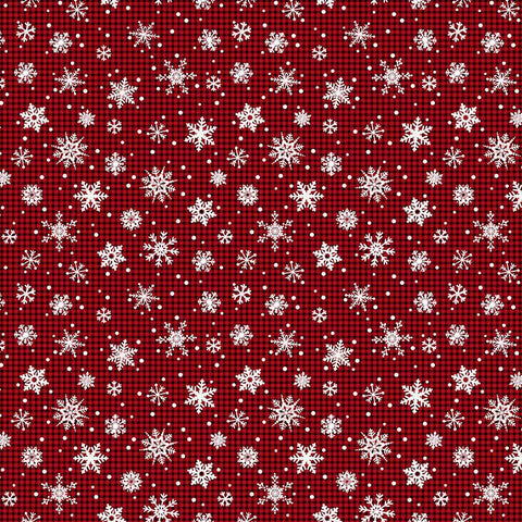 Gnome for the Holiday - Snowflakes on Buffalo Plaid Check