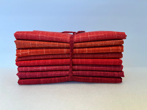 Grasscloth Cottons - Red & Orange - Fat Quarter Bundle