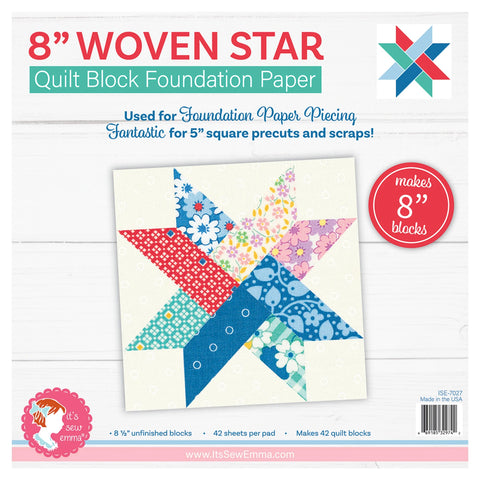 8" Woven Star Quilt Block Foundation Papers
