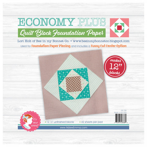 Economy PLUS Quilt Block 12" Foundation Paper Pad by Lori Holt