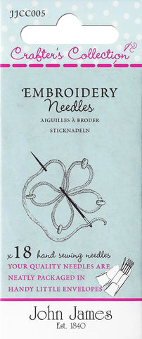 John James Crafters Collection Embroidery Needles - Sizes 7, 9 & 10
