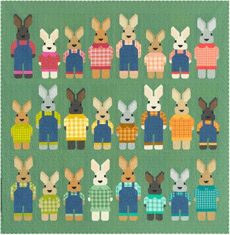 The Bunny Bunch Quilt Kit by Elizabeth Hartman - featuring Kitchen Window Wovens