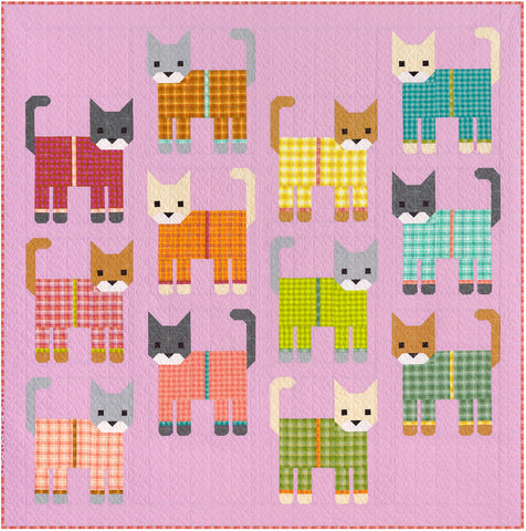 Kaufman Cats in Pajamas by Elizabeth Hartman - featuring Kitchen Window Wovens