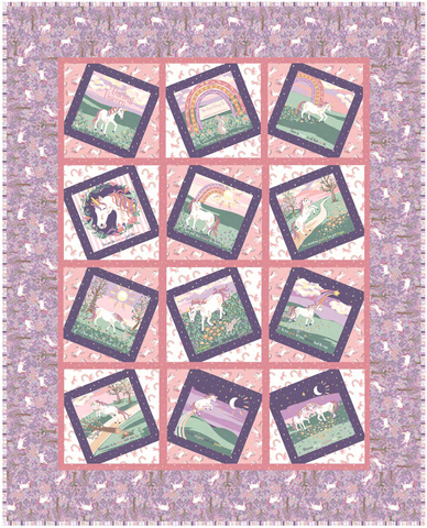 My Darling Unicorn - Dancing Squares Quilt Kit - COMING SOON