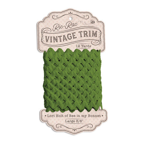 Vintage Trim Ric Rac - Olive 5/8" x 12 yards