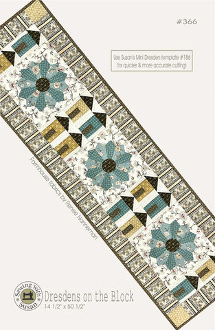 Dresdens on the Block featuring Patchwork Blue Fabric