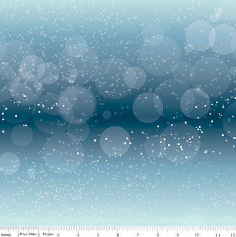 Winter Magic - Flurries Blue - 108" Wide Back