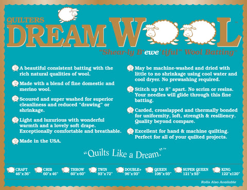 Quilters Dream Wool - 93" wide