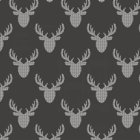 Reindeer Lodge - Charcoal Knit Look Deer