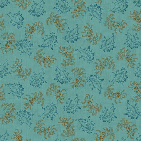 Lille - Light Teal Leaf Toss