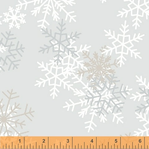 Light Grey Snowflakes - 108" Wide Back