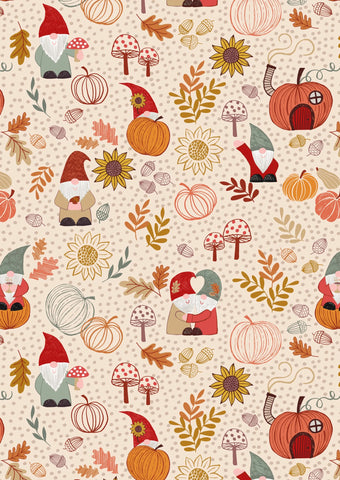 Snuggle Season - Autumn Gnomes on Dark Cream